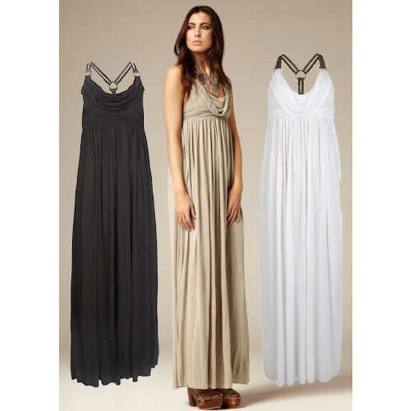 all saints black maxi dress